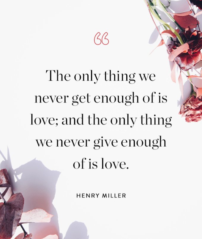 RaulWever's tweet image. The only thing we never get enough of is love; and the only thing we never give enough of is love."
         ~  Henry Miller ❤️‍🩹
#ThinkBIGSundayWithMarsha
#spreadlove #lovelife #BeHappy