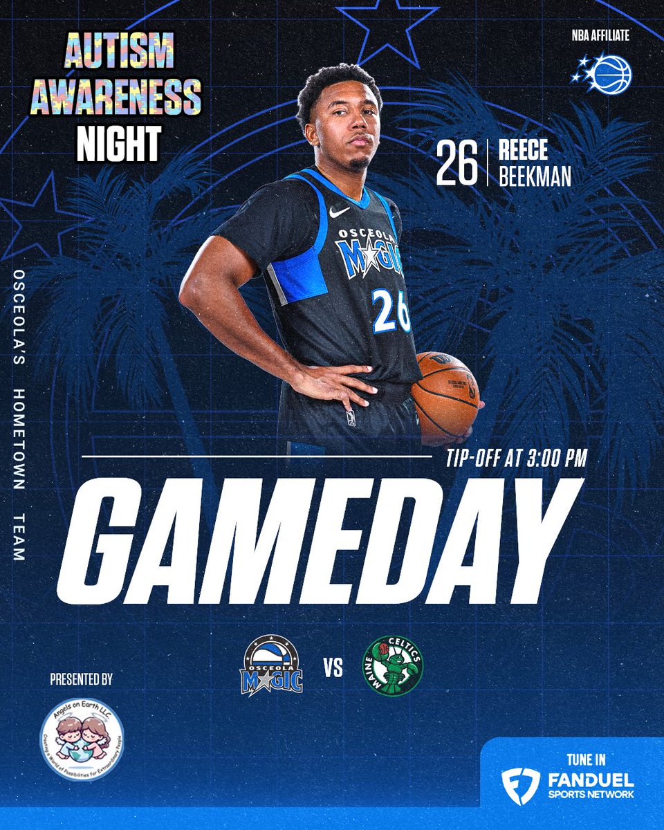It’s Autism Awareness Night at Osceola Heritage Park! 🧩  🆚 <a href="/MaineCeltics/">Maine Celtics</a>  ⏰ 3 PM ET 📍 <a href="/OHP_Venues/">Osceola Heritage Park</a>  📺 <a href="/FanDuelSN_FL/">FanDuel Sports Network Florida & Sun</a>   🎟️ gofevo.com/event/Osceolam…