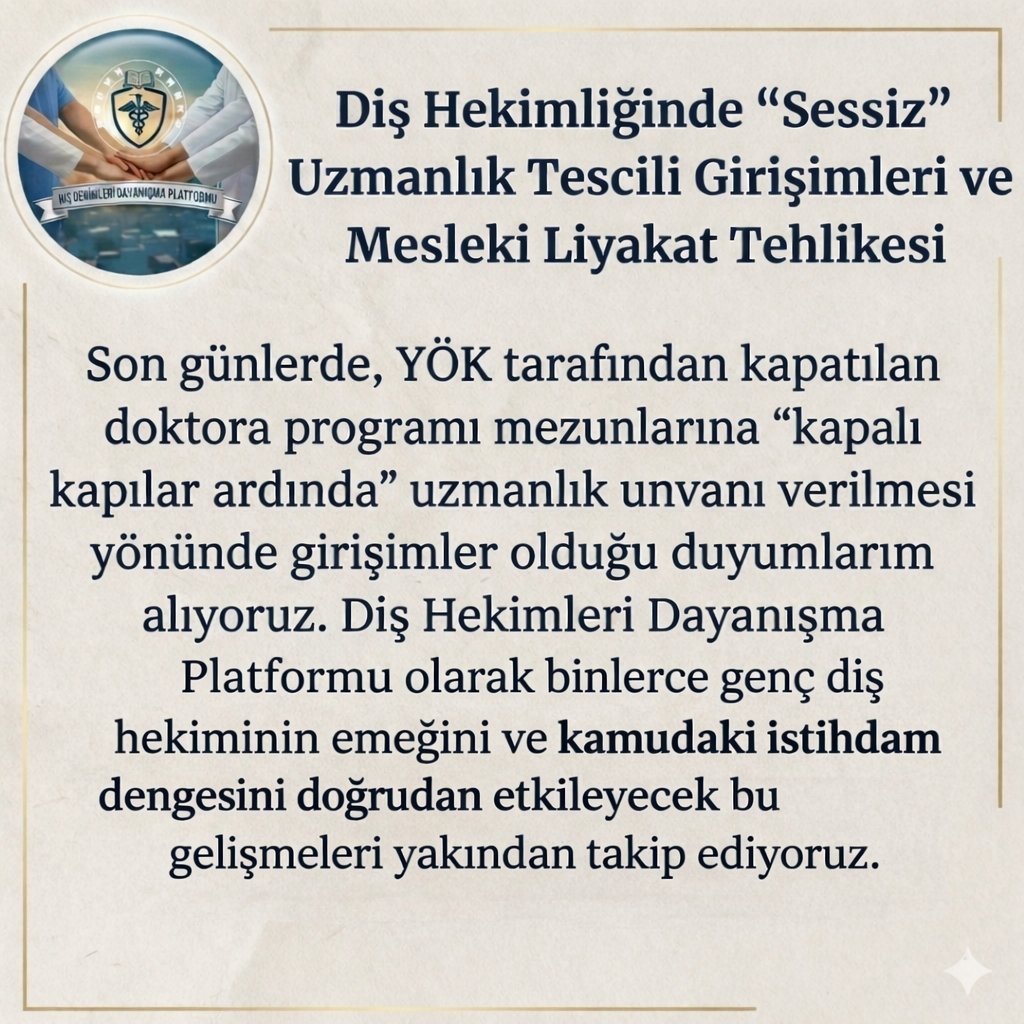 Diş Hekimleri Dayanışma Platformu tweet media