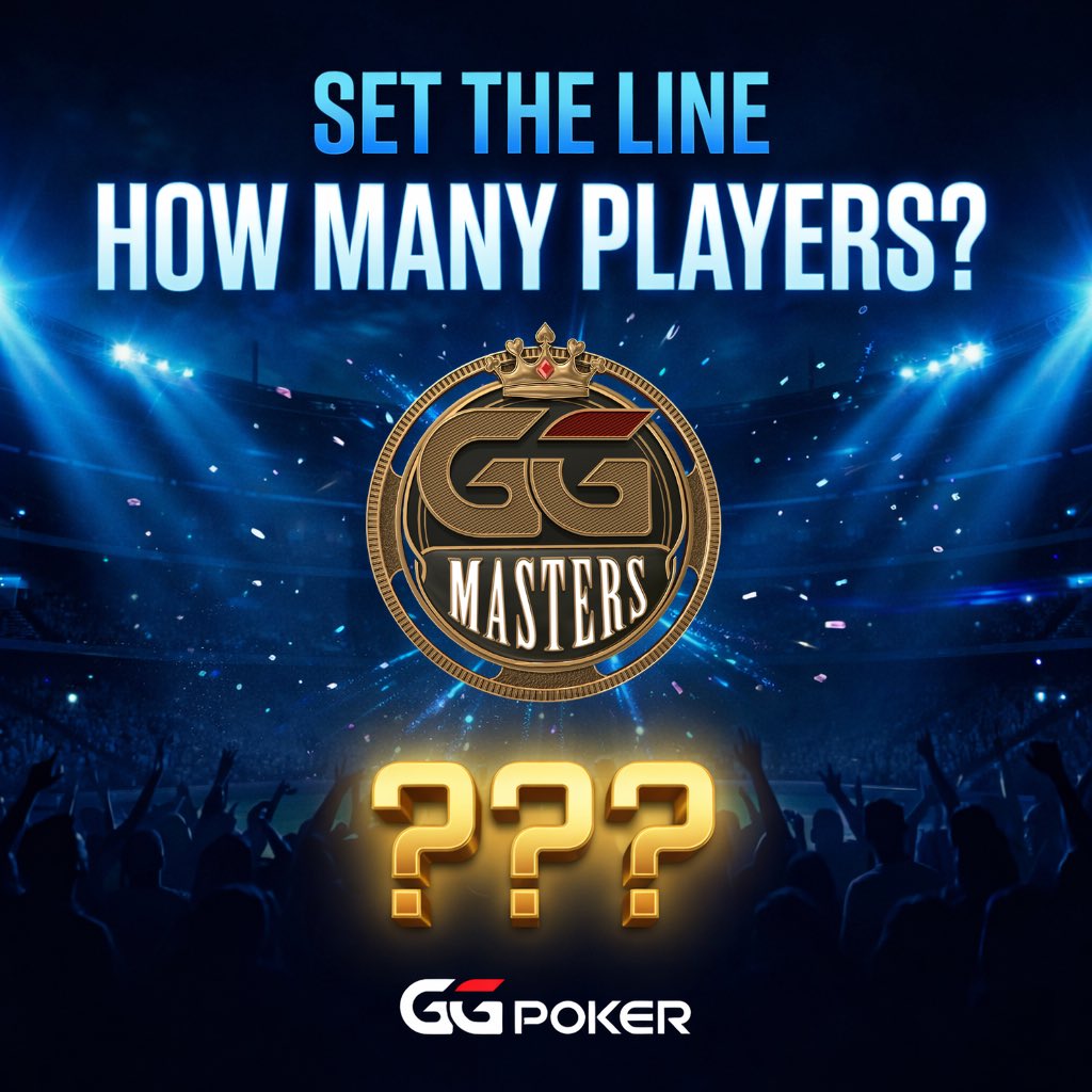 🚨 SET THE LINE 🚨

Today’s $1,000,000 GTD GGMasters kicks off at 18:00 UTC…

But first, we want your number.
How many total entries do we get?
Task difficulty level: Precision required.

Closest 5 guesses WITHOUT going over win tickets to the $100K Weekly Freeroll 🎟

Need a