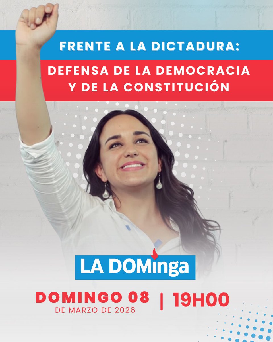 La democracia se defiende ✊🏽
En #LaDOMinga analizamos el momento político que vive el país y por qué defender la Constitución hoy es una tarea colectiva. 

🗓 Domingo 8 de marzo
🕖 19h00