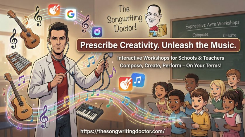 songwritingdoc's tweet image. A few spaces left in the summer term, now taking bookings for next Sept, Oct, Nov, so prescribe creativity and UNLEASH THE MUSIC!! #edutwitter #musiced #PrimaryRocks #EduMTP #education #primary #primaryteacher #primarymusic #musiceducationmatters #songwriter #songwrite
