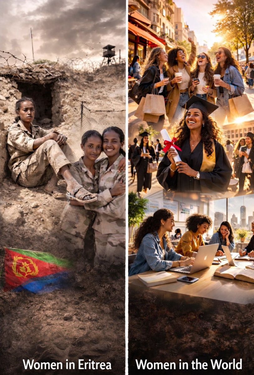 ilo87839's tweet image. Dying Wars and Military Slavery The #regime uses our sons as cannon fodder in wars that aren't ours. Mothers are receiving "martyrdom" notices instead of their living children. #NoMoreWar #EritreanWomen #EBRF #TransnationalRepression #BlueRevolution
@BeyeneGerezghe
