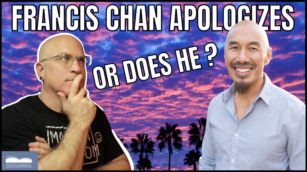 richardpmoore23's tweet image. youtube.com/live/rzfpJZeA1… In this episode of Firm Foundation, Richard covers the most recent "apology" letter from #FrancisChan. Chan has, for years, endorsed, supported, and affirmed people like #MikeBickle, #ChrisReed, and #BillJohnson. Among others in the #NAR. Furthermore, he