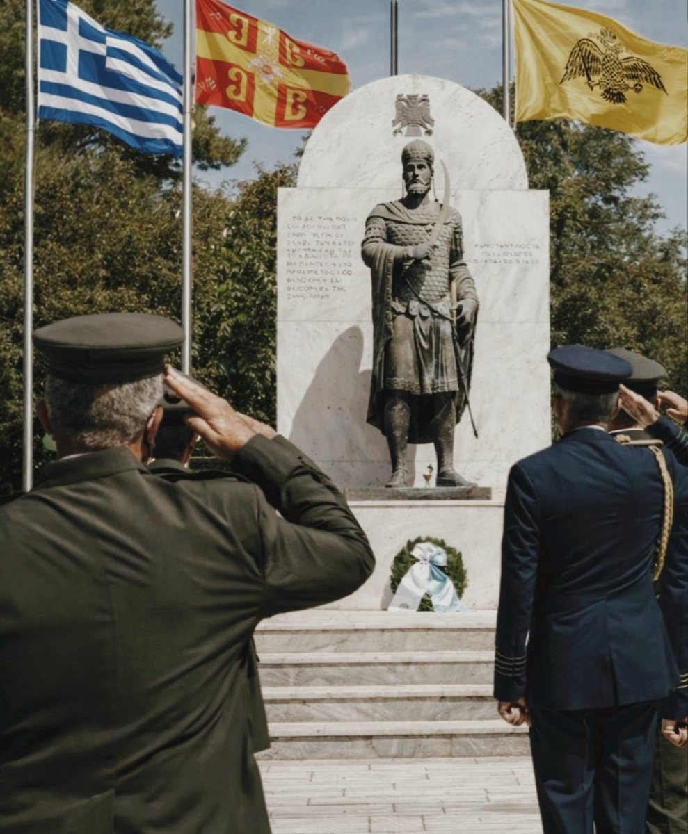 Greek army officers salute the last emperor, Constantine Palaiologos, who fell heroically for faith and homeland during the Fall of Constantinople in 1453.

Mystras, Peloponnese