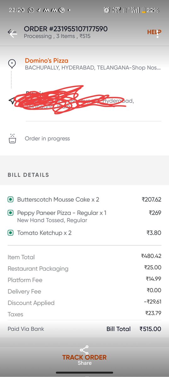 dev_dit's tweet photo. Hi @Swiggy , Please find my order from dominos, this is in preparing status since last 1 hour and now they called and said they cant fulfil and need to cancel , still it shows preparing status . How are u gonna compensate this shit https://t.co/6bJtf32VGT