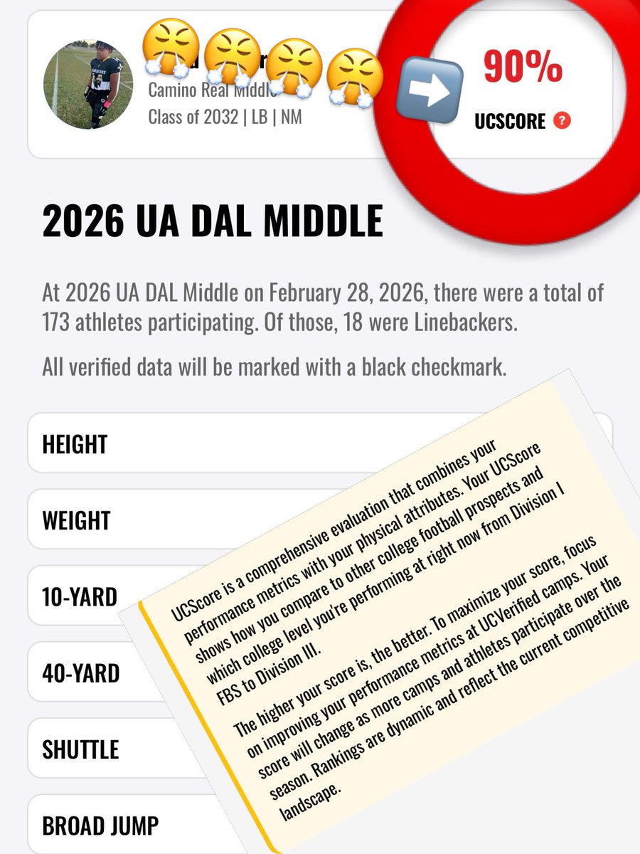 big_zek14's tweet photo. Blessed to receive my first official evaluation from the Under Armour Next All-America Football Middle School Camp in Dallas.
Grateful for the opportunity to be invited to compete and learn from great coaches while going against strong competition. #lasCruces https://t.co/gbJV1ZObUo
