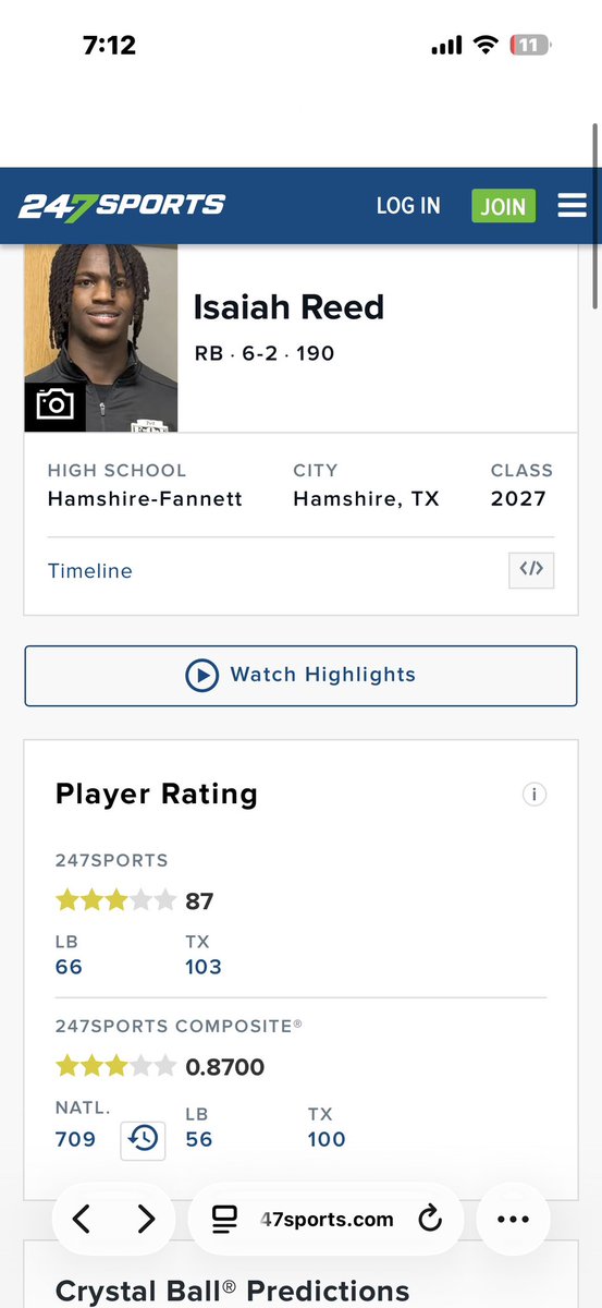 isaiah_reed1's tweet photo. Blessed to be ranked as a 3 ⭐️ and the 66th linebacker in Texas by @247Sports despite only playing 2 games #AGTG https://t.co/EXzs0NXJYc