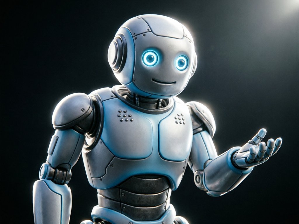 _TheAIHub's tweet photo. Friendly robot in professional 3d model, octane render, highly detailed, volumetric, dramatic lighting, flawless https://t.co/vymaK8wv3c