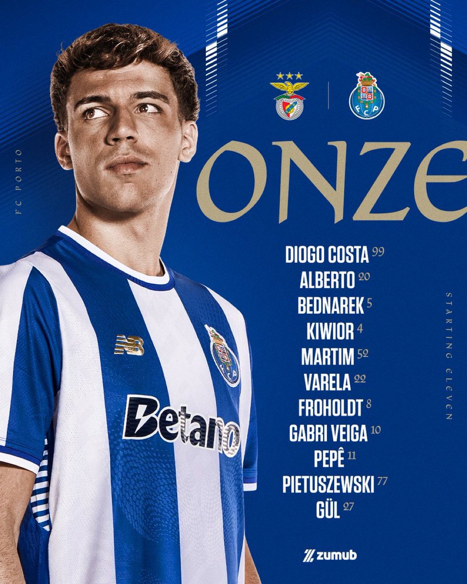 Notre onze pour ce choc Benfica - FC Porto !