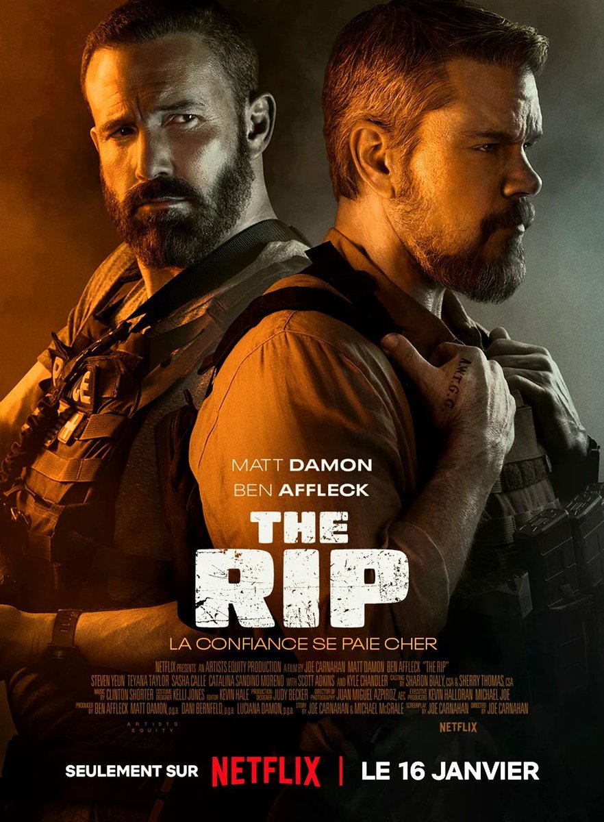 B_Renger's tweet image. The Rip (2026)

★★★☆

Un thriller paranoïaque qui vous tient en haleine sans jamais relâcher la pression pendant près de 2h.

✍️ La suite ici :
senscritique.com/film/the_rip/c…

#TheRip #JoeCarnahan #MattDamon #BenAffleck #KyleChandler #Cinema
