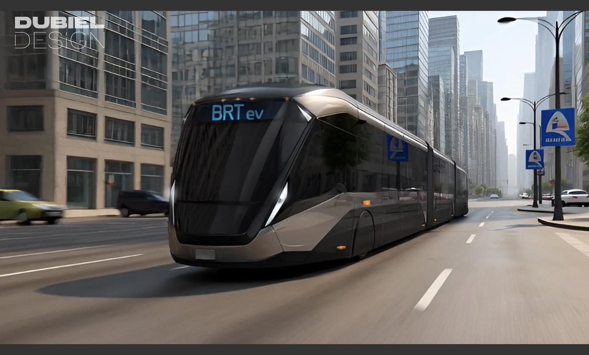 dubieldesign's tweet photo. Electric autonomous articulated BRT bus for express/rapid routes in major urban areas.
Human creativity meets AI-powered @grok  development: from original digital sketch to concept animated exploration in seconds.

https://t.co/XXr8xIw1HJ
#transportdesign #autonomousbus  #grok https://t.co/BiLbQ2PqeE