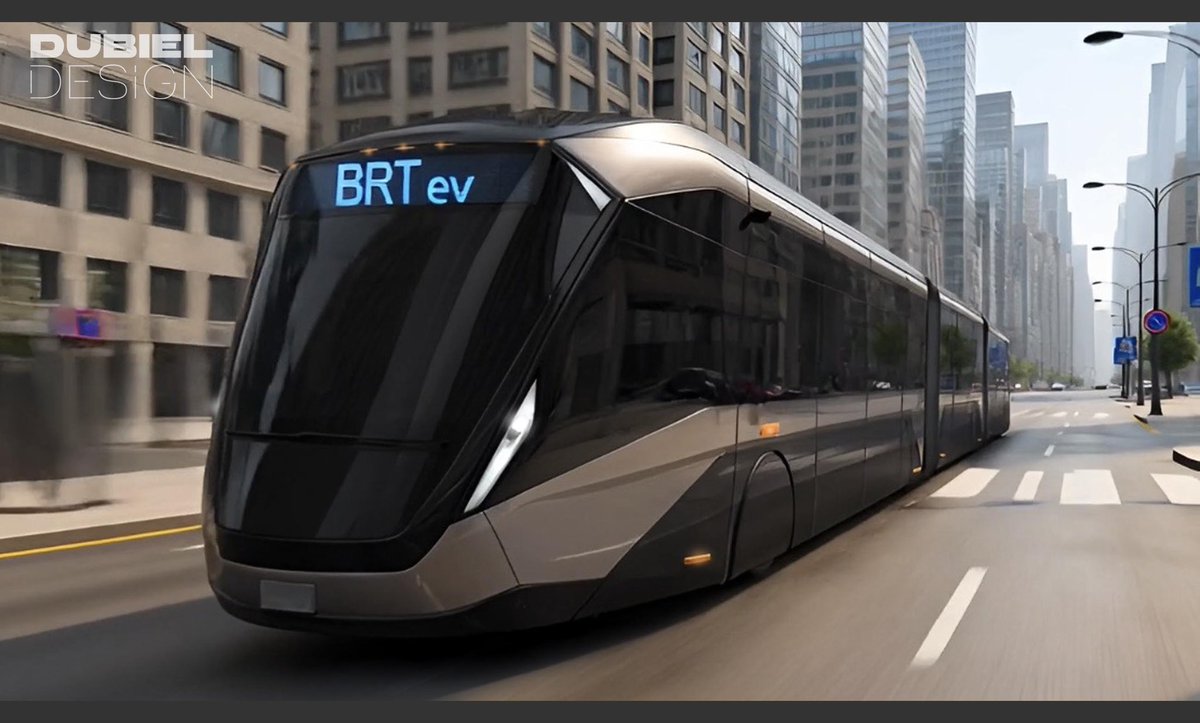 dubieldesign's tweet photo. Electric autonomous articulated BRT bus for express/rapid routes in major urban areas.
Human creativity meets AI-powered @grok  development: from original digital sketch to concept animated exploration in seconds.

https://t.co/XXr8xIw1HJ
#transportdesign #autonomousbus  #grok https://t.co/BiLbQ2PqeE
