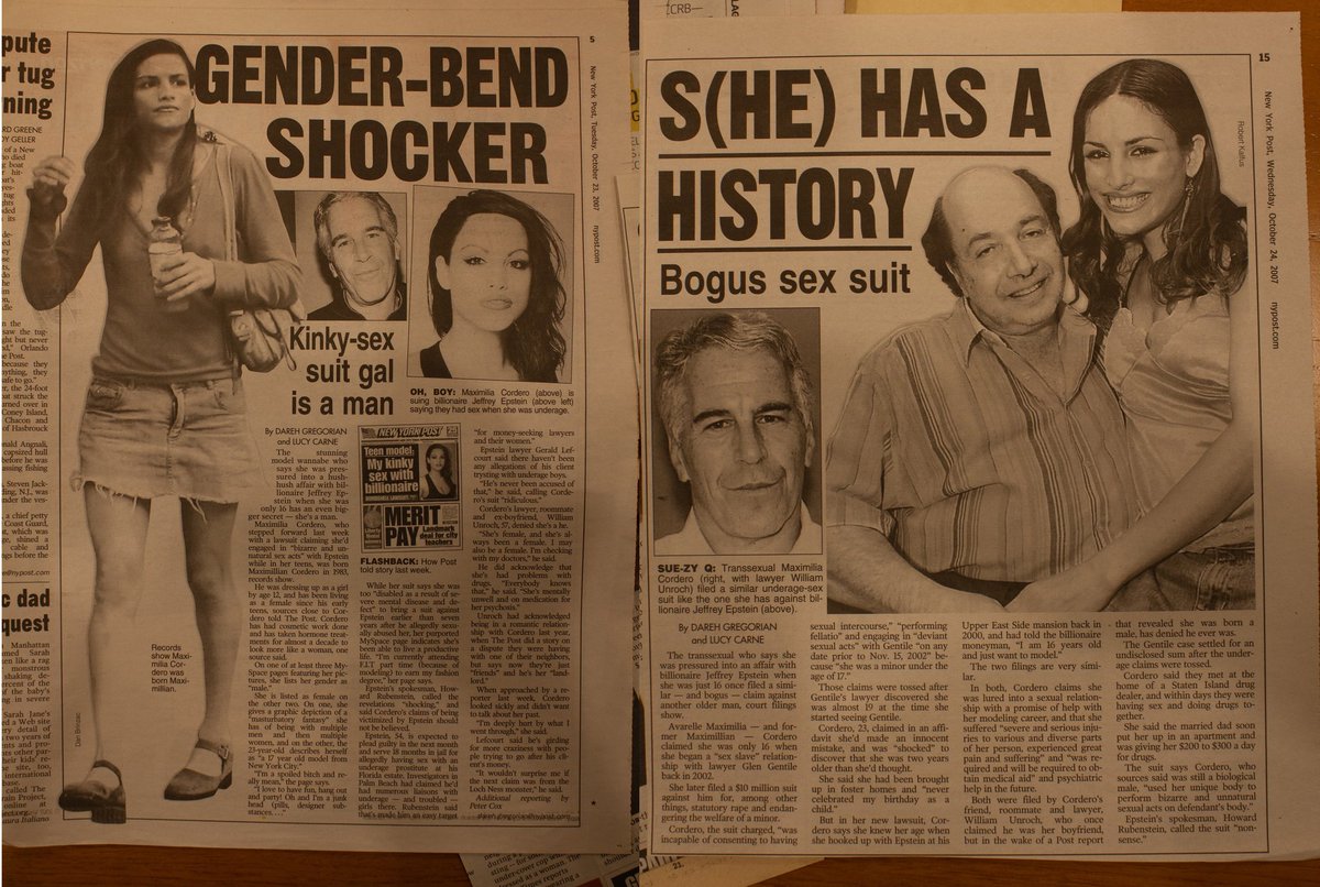 This is not true but what did happen regarding a trans person and epstein is that society took his side because she was trans