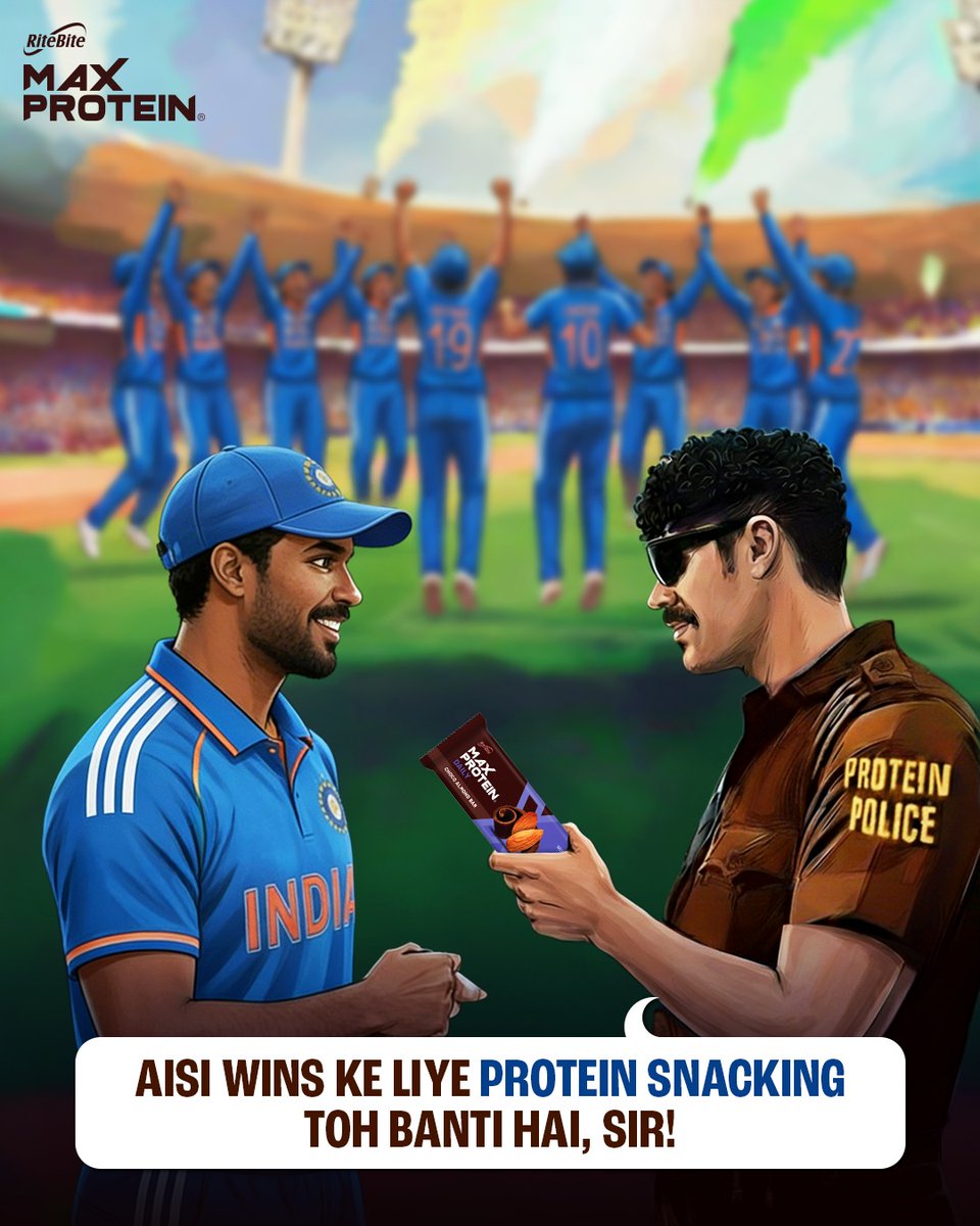 TheMaxProtein's tweet image. Cup ke ghar aane ki khushi mein thodi protein snacking ho jaye?😋

#Ritebite #MaxProtein #Cricket #T20