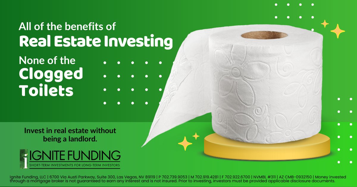 IgniteFunding's tweet photo. All the benefits of real estate investing—without the headaches. 🚽❌🏡

If you like the idea of real estate but not the reality of clogged toilets, late-night calls, or tenant issues, there’s another way. Trust deed investing allows you to participate in real estate–backed opportunities without being a landlord.

No properties to manage. No tenants to chase. Just a strategy designed for investors who want exposure to real estate without the day-to-day hassle.

👉 Learn more at https://t.co/0jNzwAGiIZ
🔥 Short-term investments for long-term investors

#IgniteFunding #TrustDeedInvesting #RealEstateWithoutTenants #PassiveIncome #AlternativeInvestments #InvestSmarter