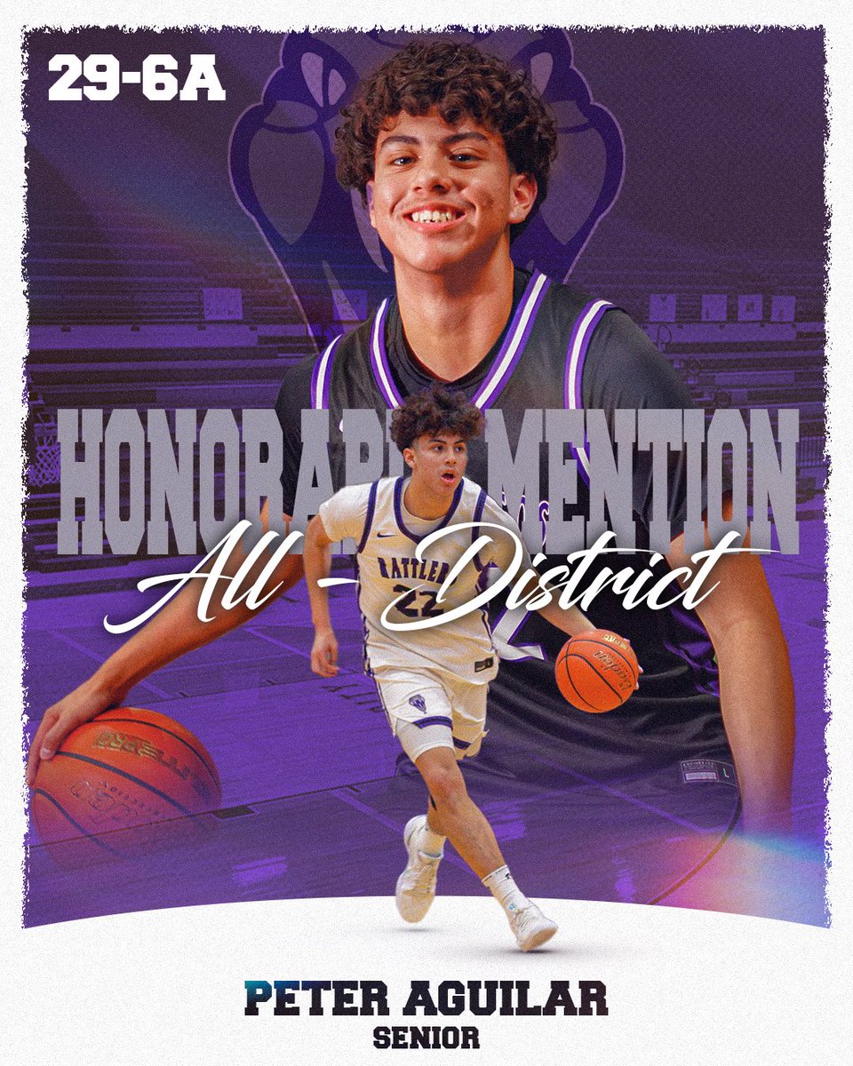 Congratulations to Senior Peter Aguilar for earning 29-6A Honorable Mention!  8.1 points &amp; 5.3 rebounds per game