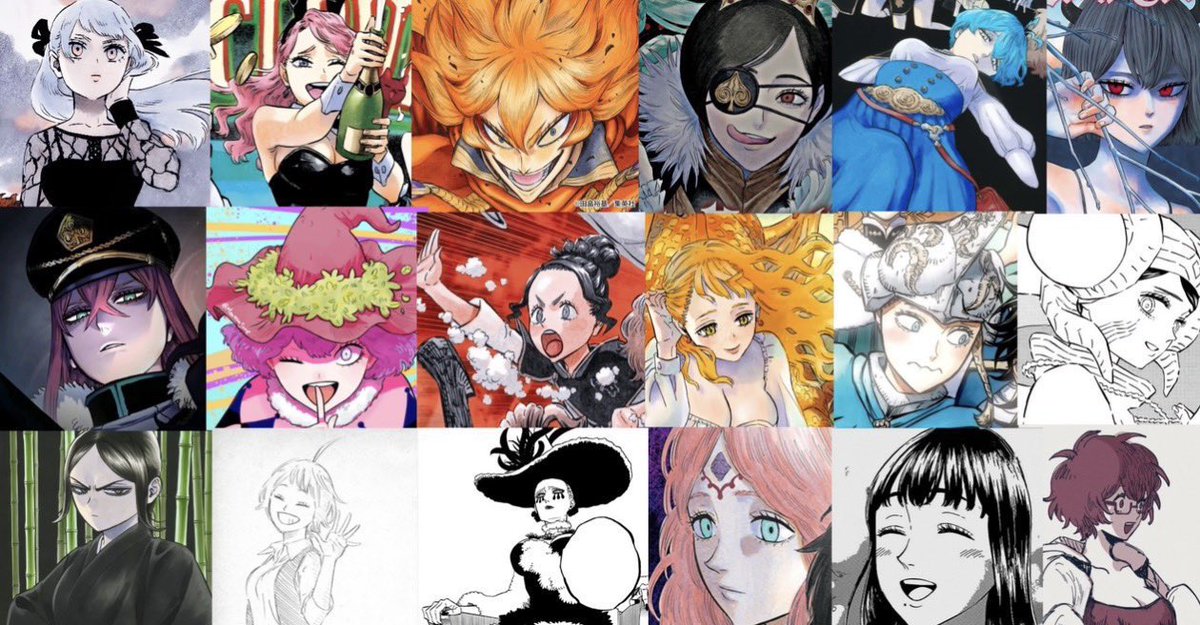BCloverActuFR's tweet photo. Aujourd’hui, le 8 mars, c’est la Journée internationale des droits des femmes. L’occasion de rappeler que Black Clover possède l’un des meilleurs castings de personnages féminins de l’histoire ! https://t.co/s0dvsoHoW8