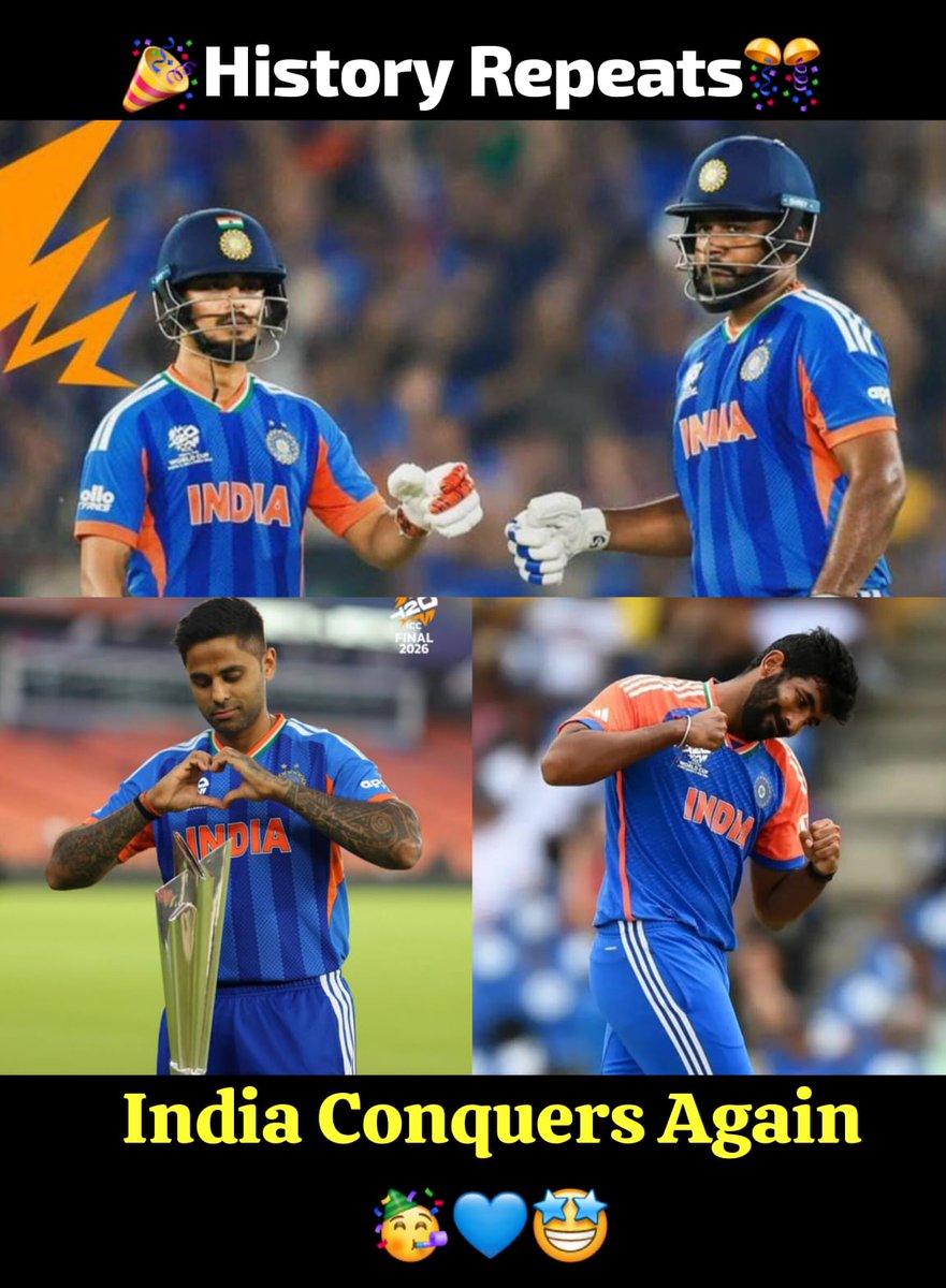 नीली जर्सी... नीली जर्सी... नीली जर्सी... 💙

जोश नहीं जुनून है अधिकार है हमारा ट्रॉफी पर..🔥🏆
खैरात में नहीं मिलती ट्रॉफी, मेहनत से जीता है हमने...

#INDvsNZ #FinalMatch #Champions