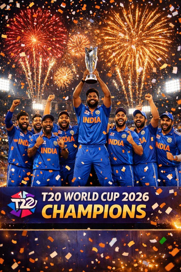 Congratulations Team India ❤️🙏🏻

INDIA DEFEATS NewZealand  IN THE  FINALS ♥️

Well played, MEN IN BLUE! 💙🧿

#INDvsNZ #T20WorldCup2026final 
#T20WC2026 #IndiaVsNewZealand 

 #JaspritBumrah #TeamIndia #SanjuSamson
