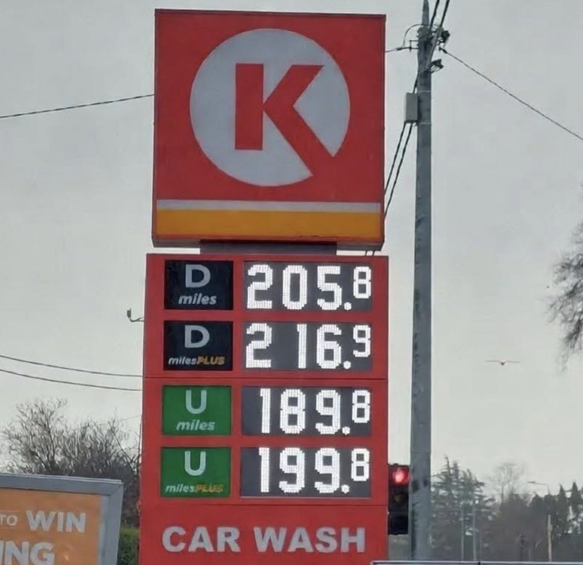 We have a new winner, Circle K Kimmage Diesel 2.16