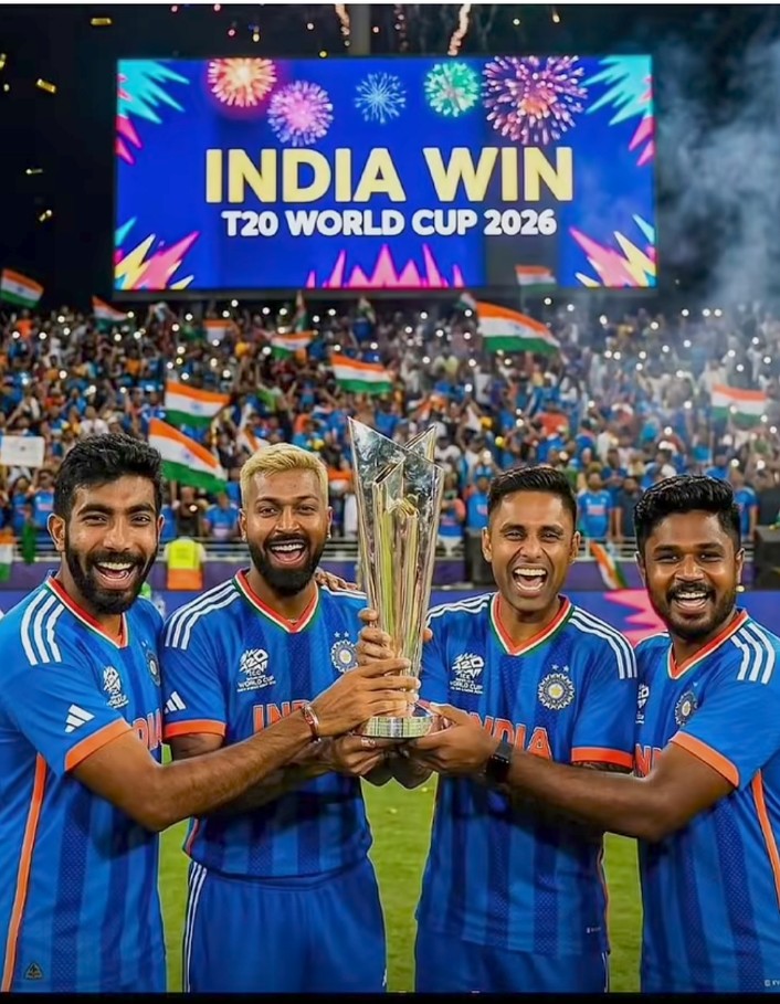 ModifiedRPK's tweet photo. 🏆 CHAMPIONS! 🇮🇳
India defeats New Zealand in the Final and lifts the World Cup 2026 💙
A proud moment for 1.4 billion hearts🏆
.
.
.
#WorldCup2026 #TeamIndia #Champions #IndiaVsNZ #BleedBlue #SuryakumarYadav #SKY #WorldCupFinal #IndianCricket #TrophyIsHome https://t.co/OyFa9ajdzN