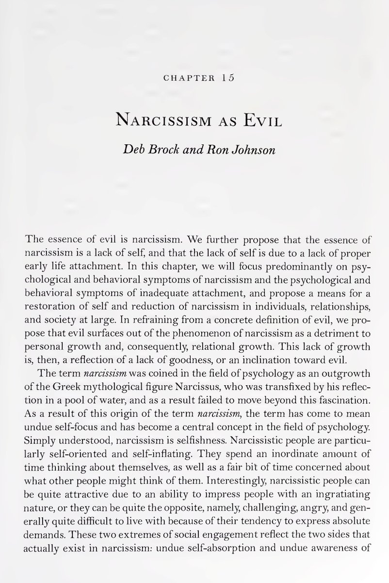 khalidsyossef's tweet photo. #Chapter
Narcissism as Evil
Deb Brock and Ron Johnson, In: Explaining Evil,  Vol.1, Praeger 2011
PDF 🎯
https://t.co/DQj8T5XgEX https://t.co/s7JwIEyOPd