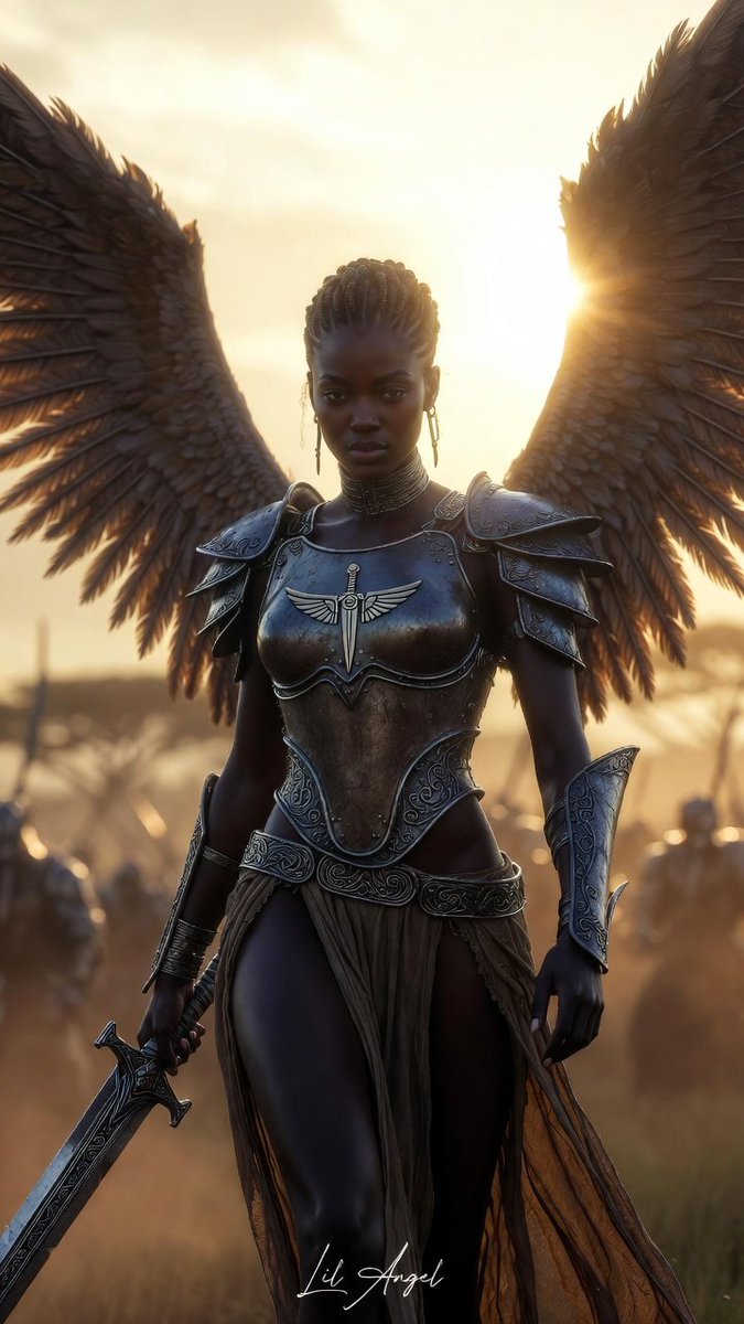 CLAngelillo's tweet photo. QT Warrior
Braids like crowns. Wings of bronze fire.
Sigil burns eternal.
Sword steady.
Smirk says: the dawn answers to me.
#LilAngel #SavannaAngel #BronzeSeraph #EbonyPower #SunriseWings https://t.co/k8LstqB3Aw