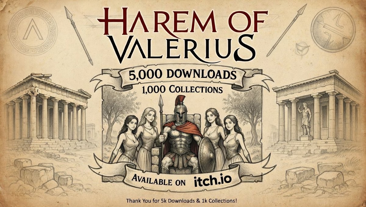 ValendirGames's tweet photo. Just hit a huge milestone on https://t.co/n3G2SEIPEr! 🤯
5,000+ downloads and 1,000+ Collections added!
Thank you all for playing and the incredible support! ❤️ Especially for a solo dev, this means the world.
https://t.co/m1U7gwExZe
#gamedev #IndieGame #AdultGame https://t.co/Bc98bvFi8g