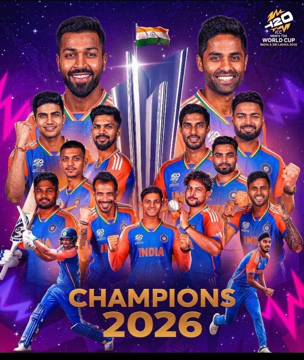 No wonder why we lost the 2023 World Cup final
Congratulations 🎉 🎉 👏 👏 👏 
#IndiaVsNewZealand
#INDvNZ
#T20WorldCup2026final
#TeamIndia #T20WorldCup2026final