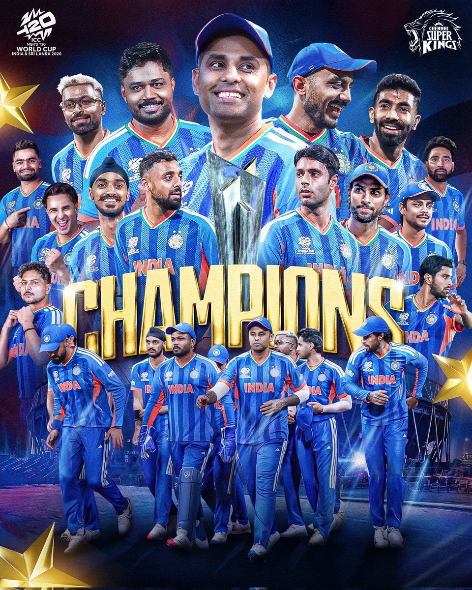 satishranjan_'s tweet photo. #INDvsNZ History repeat karenge, History defeat karenge! 🏆

And today, we did BOTH 🫡

Congratulations to our Men In Blue 💙 

#INDvsNZ #Final #T20WorldCup2026final https://t.co/zW6Wm3szXc