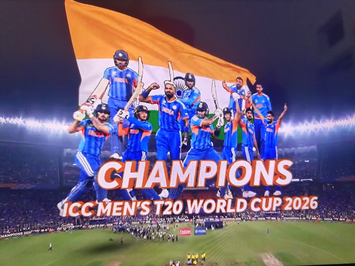 imRgulfam's tweet photo. Champions in style! 🇮🇳🏆

Team India completely outplayed New Zealand and lifted the T20 World Cup with a massive 96-run win.
A performance to remember forever.
#T20WorldCup2026final https://t.co/NFheNIag53