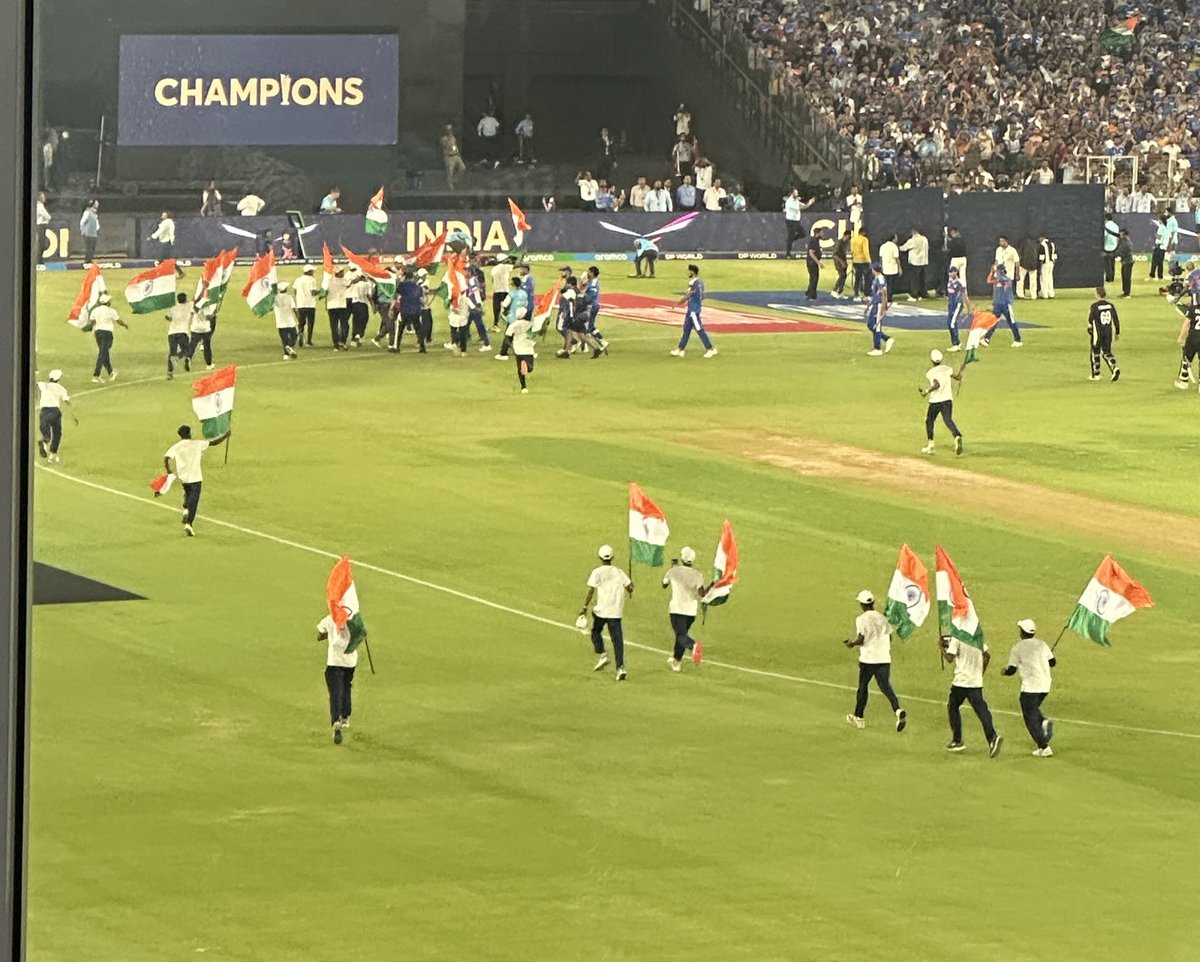 The moment Tilak Varma completed Jacob Duffy’s catch, even before India’s bench and support staff could reach the centre, dozens of kids ran all over the ground waving India’s tricolour. Now that the flag-bearing kids have been taken off the field, decks have been cleared for