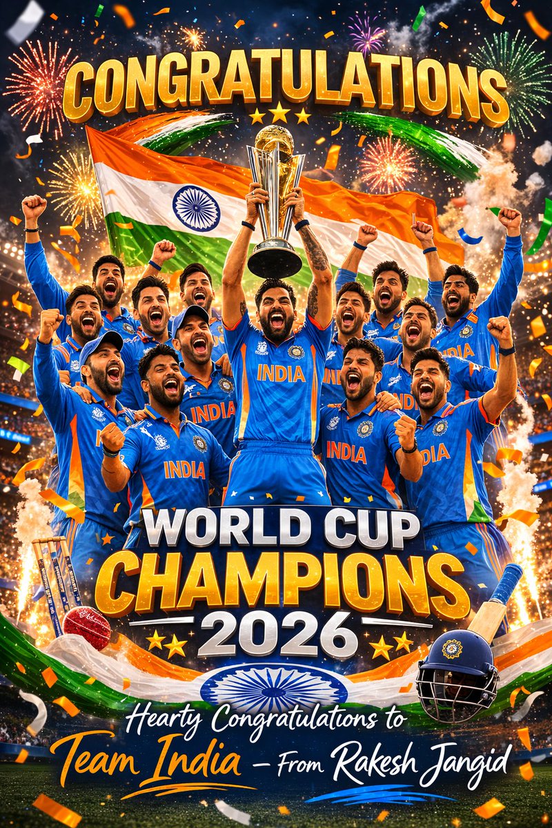 Congratulations team india <a href="/BCCI/">BCCI</a>
<a href="/ICC/">ICC</a> <a href="/JioHotstar/">JioHotstar</a>   #IndiaVsNewZealand #WorldCup