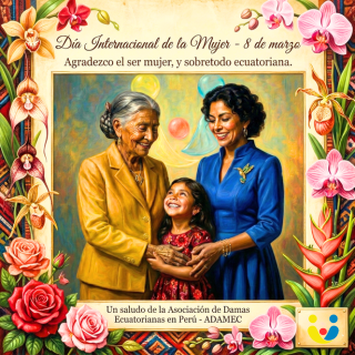 ADAMEC_Peru's tweet photo. La Asociación de Damas Ecuatorianas en Perú (ADAMEC) rinde un sentido homenaje a todas las mujeres en el Día Internacional de la Mujer.

Presentamos con orgullo nuestro emblema conmemorativo: una obra que representa un abrazo de sabiduría, fuerza y esperanza.
💛💙❤️ https://t.co/HI5hbuLNxX