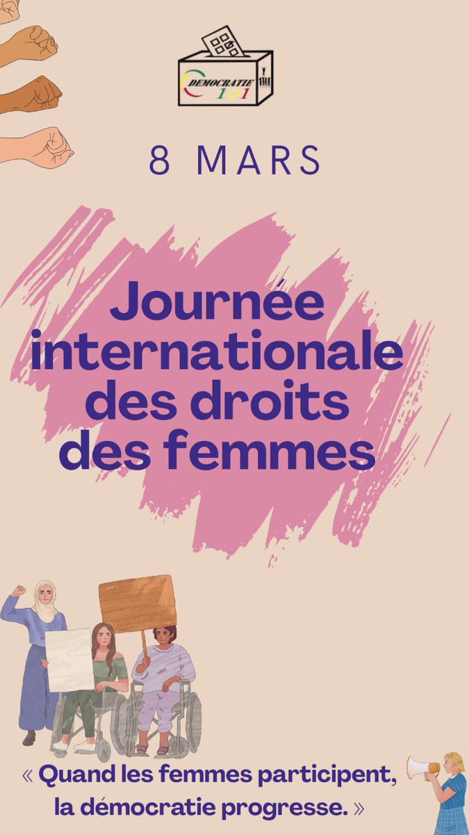 8 Mars -Journée Internationale des Droits des Femmes
En cette journée symbolique, nous rendons hommage à toutes les femmes qui, chaque jour, contribuent à bâtir des sociétés plus justes, inclusives et démocratiques.