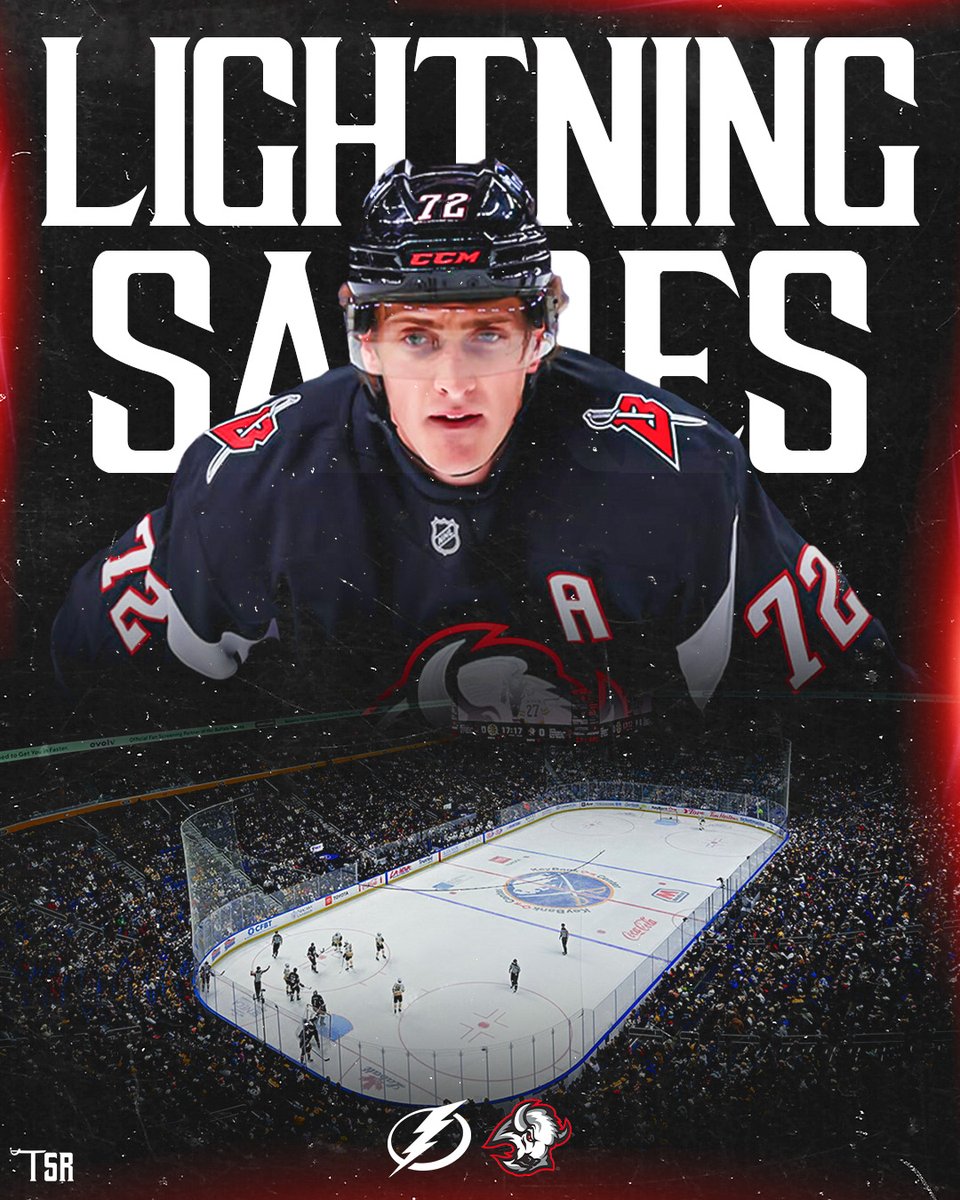 TheSabreReport's tweet photo. SABRES VS LIGHTNING.
A BATTLE FOR 1ST IN THE ATLANTIC.
KEYBANK CENTER WILL BE ROCKING. 🍿 https://t.co/DQLXsH5aRZ