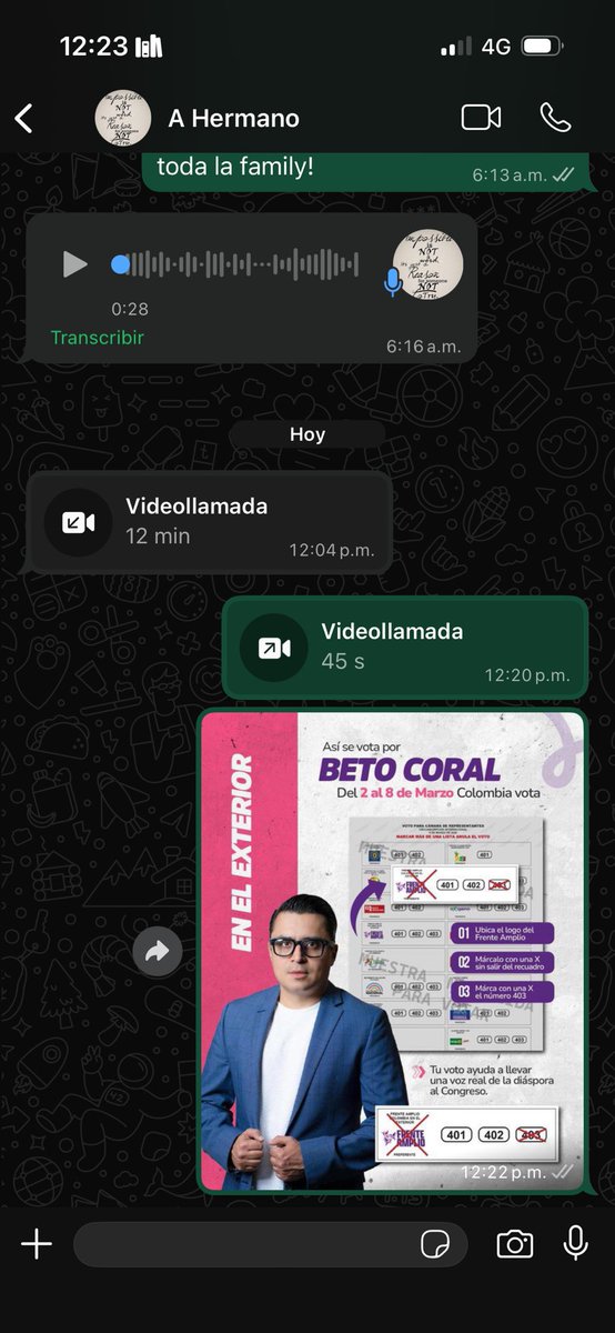 freyden04's tweet photo. Yo ya le dije a mi hermano que hoy el voto extranjero es por @Betocoralg https://t.co/kNpVWjUoaw