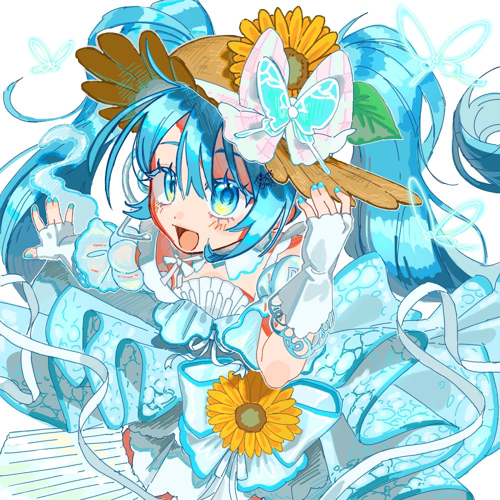 絵チャで描いたマジミラ2026ミクちゃん🌻🦋 #ミクの日 #ミクの日2026