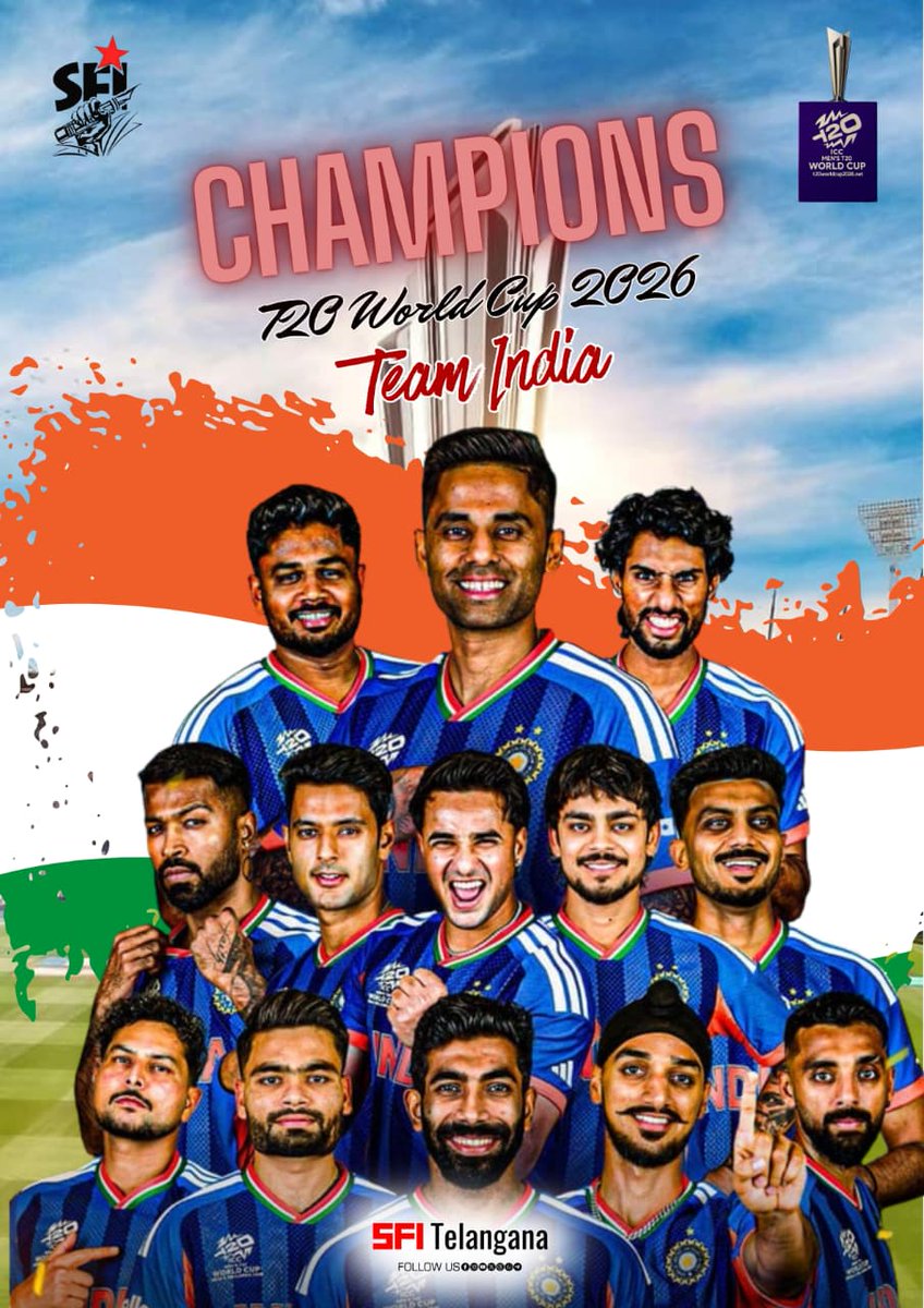Champions! 🇮🇳
Congratulations, Team India! ❤️
#INDvNZ 
<a href="/msdhoni/">Mahendra Singh Dhoni</a>