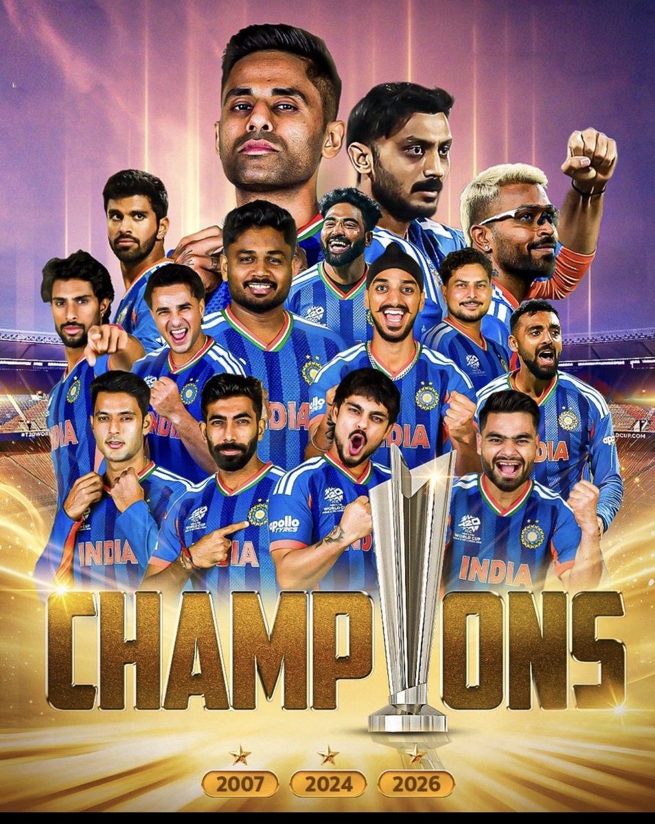 imDharasingh's tweet photo. बधाई हो देशवासियों ❤️🇮🇳

🇮🇳Indian Team wins 2026 ICC Men's T20 World Cup
Great batting 
Great bowling  ❤️🥰
#T20WorldCup2026final https://t.co/nFTHshUFjC