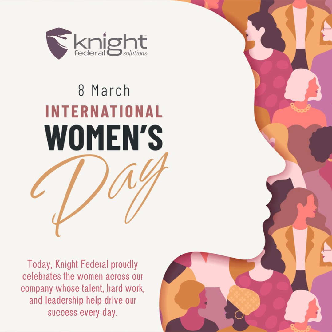 KnightFederal's tweet photo. Today, Knight Federal proudly celebrates the women across our company whose talent, hard work and leadership help drive our success every day. Their contributions strengthen our teams, support our mission and make a lasting difference across the organization.

On International Women’s Day, we honor and thank the women of Knight Federal for all they do and for the impact they continue to make. We are proud to celebrate them today and throughout Women’s History Month.

#InternationalWomensDay #WomensHistoryMonth #KnightFederal #WomenInLeadership #TeamKnight