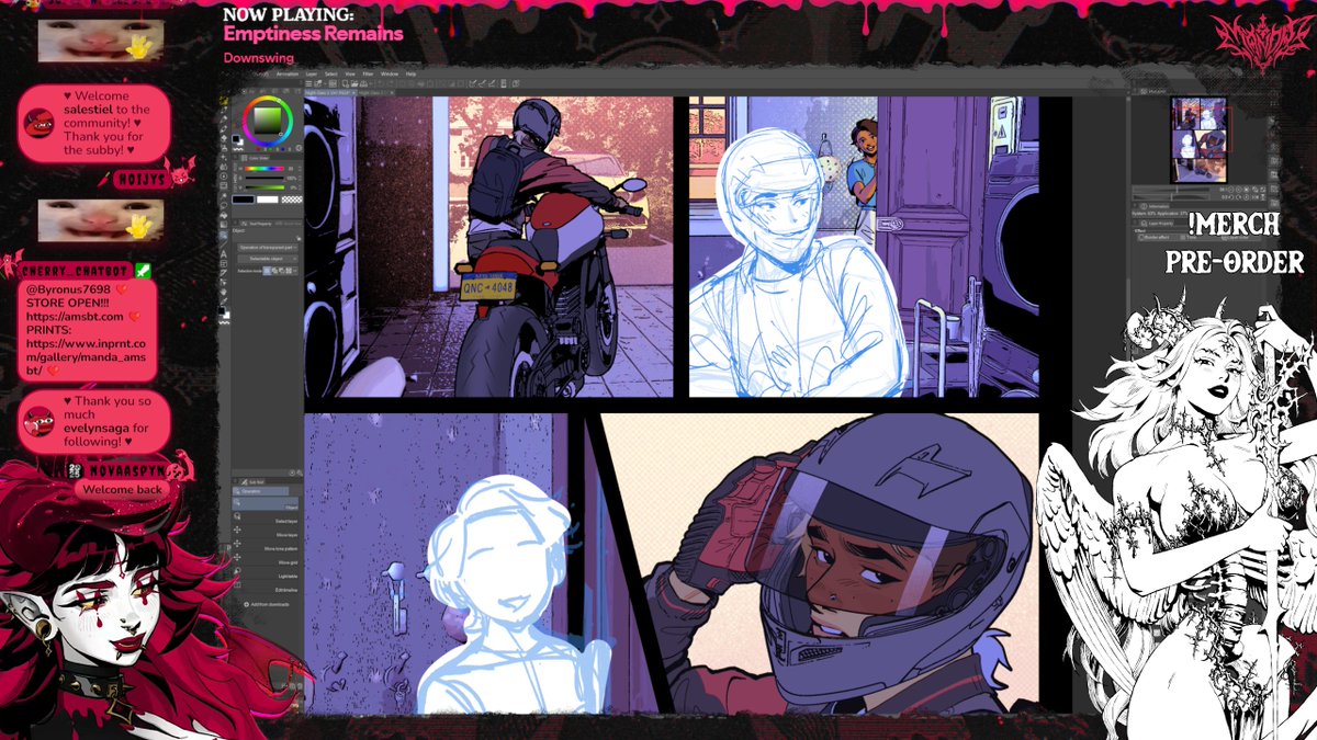 working on #nightclasscomic on streammm twitch .tv/manda