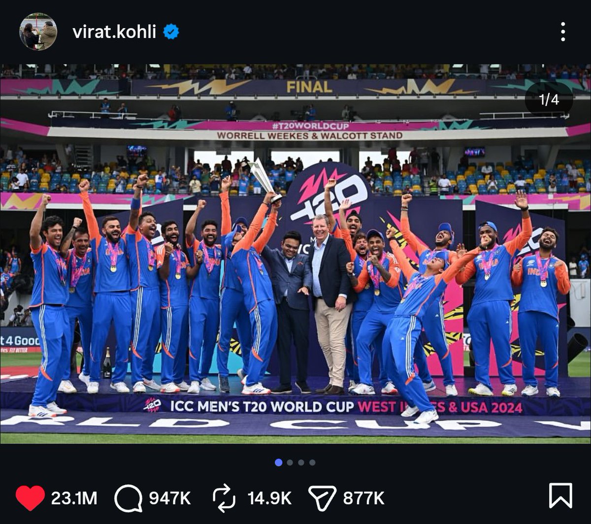 SohelVkf's tweet photo. Re-watch the highlights of 2024 t20 wc final &amp; I'm damn sure you'll get more goosebumps moments than tonight's rigged win . https://t.co/BfOeEgGwIm