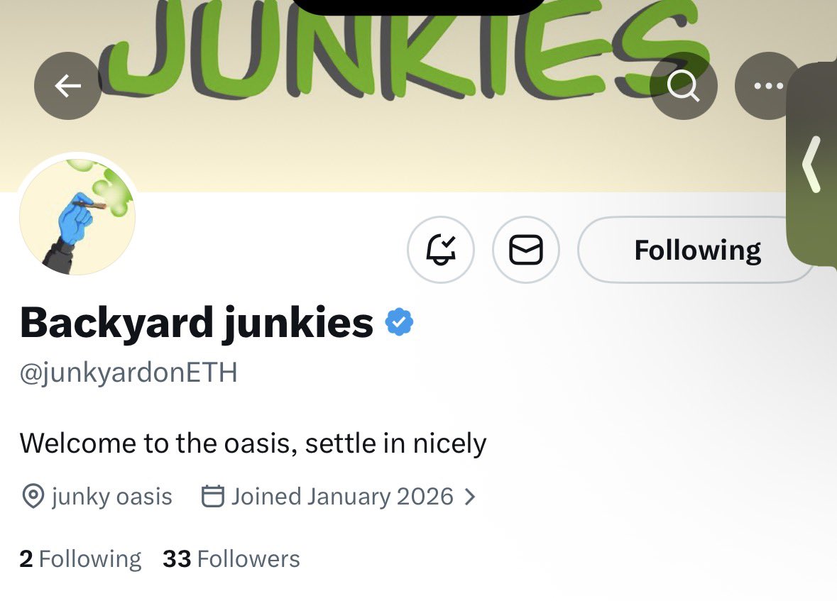 𝐅𝐚𝐬𝐭 𝐄𝐚𝐫𝐥𝐲 𝐀𝐥𝐩𝐡𝐚

 <a href="/junkyardonETH/">Backyard junkies</a> - ( 30 followers)

- eth
- follow + drop EVM wallets 

• extra bonus for retweeting!

NFTs…