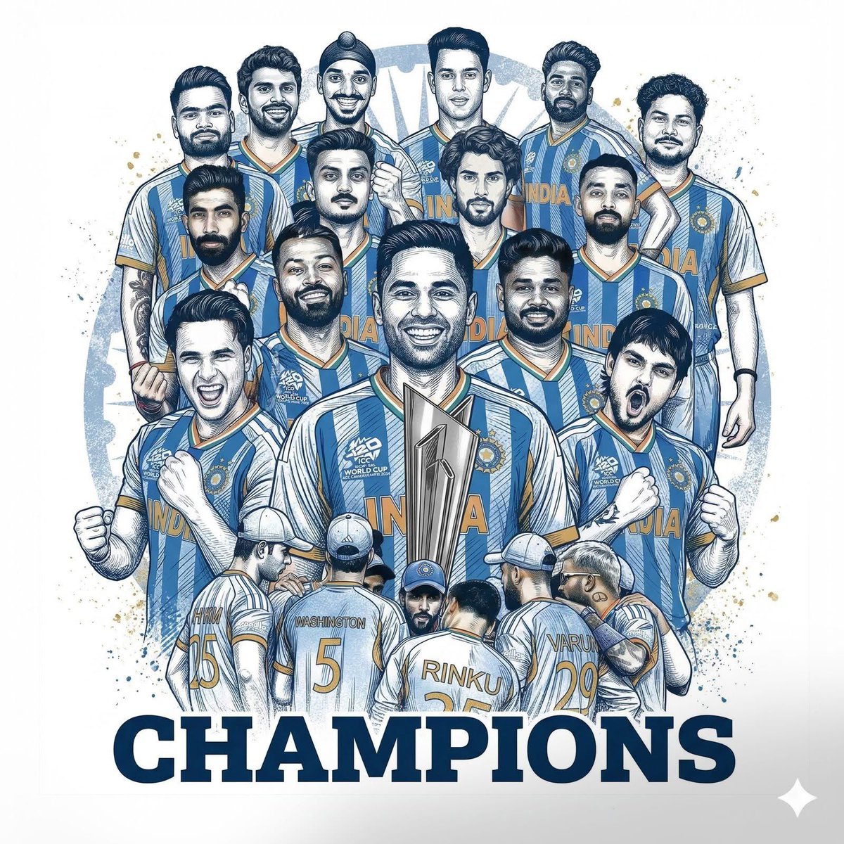 Champions of the world! 🇮🇳🏆
Team India lifts the T20 World Cup with pride, passion, and unstoppable spirit. A historic victory celebrating teamwork, resilience, and the dreams of millions. The nation celebrates together🇮🇳
#T20WorldCup2026final
