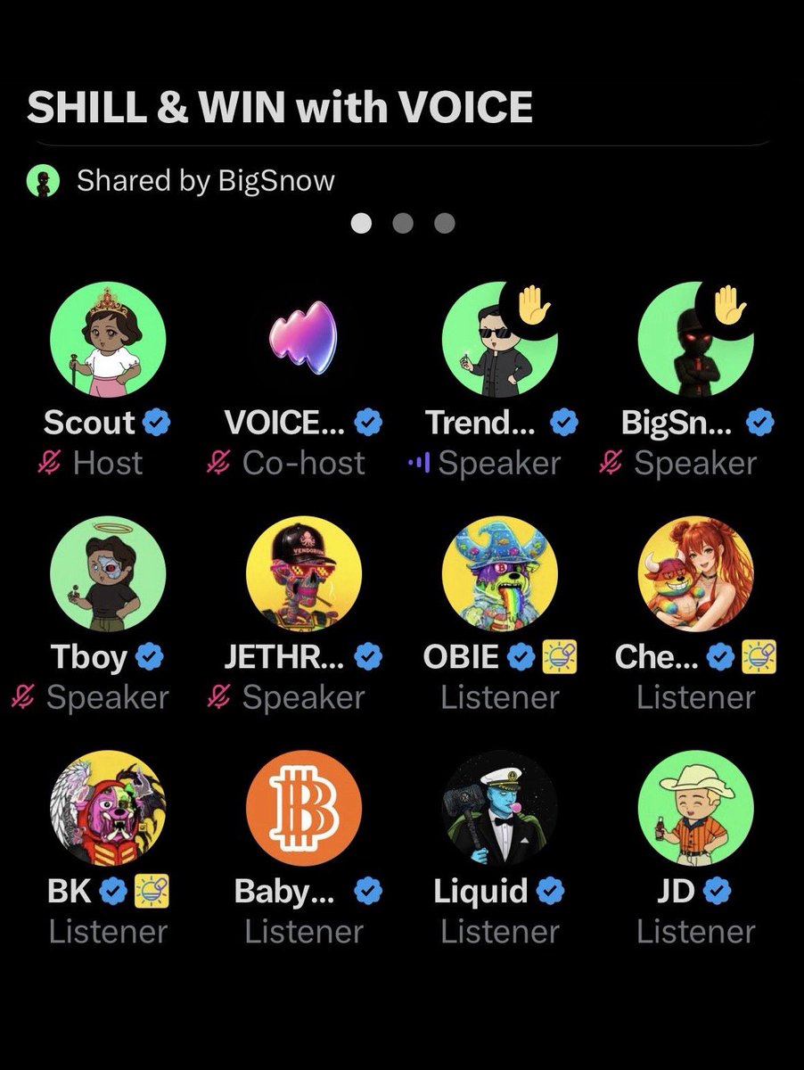 i been Spaces speaking nonstop for past 2+ weeks

met so many fire builders &amp; talked OpinionFi at length

my highlights?

> Baby Billionaires Shill $ Chill
> Winner Circle Shill &amp; Wins
> Lbank panel

our team crushed it, giving a VOICE + connecting crypto projects &amp; personalities