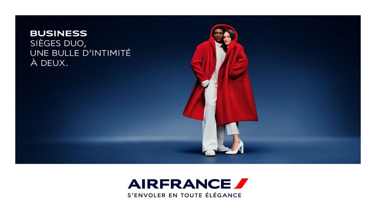AeroGazette's tweet photo. ℹ️ Air France lance une nouvelle campagne de communication autour du mantra « S’envoler en toute élégance »

🔸Une dizaine de visuels jouent sur l’accent rouge pour mettre en avant la stratégie de montée en gamme de la marque
🔸(Re)découvrez l’ADN d’Air France🇫🇷 et les services associés : réseau, confort, intimité, gastronomie, produits au sol et en vol, …

#avgeek #airfrance