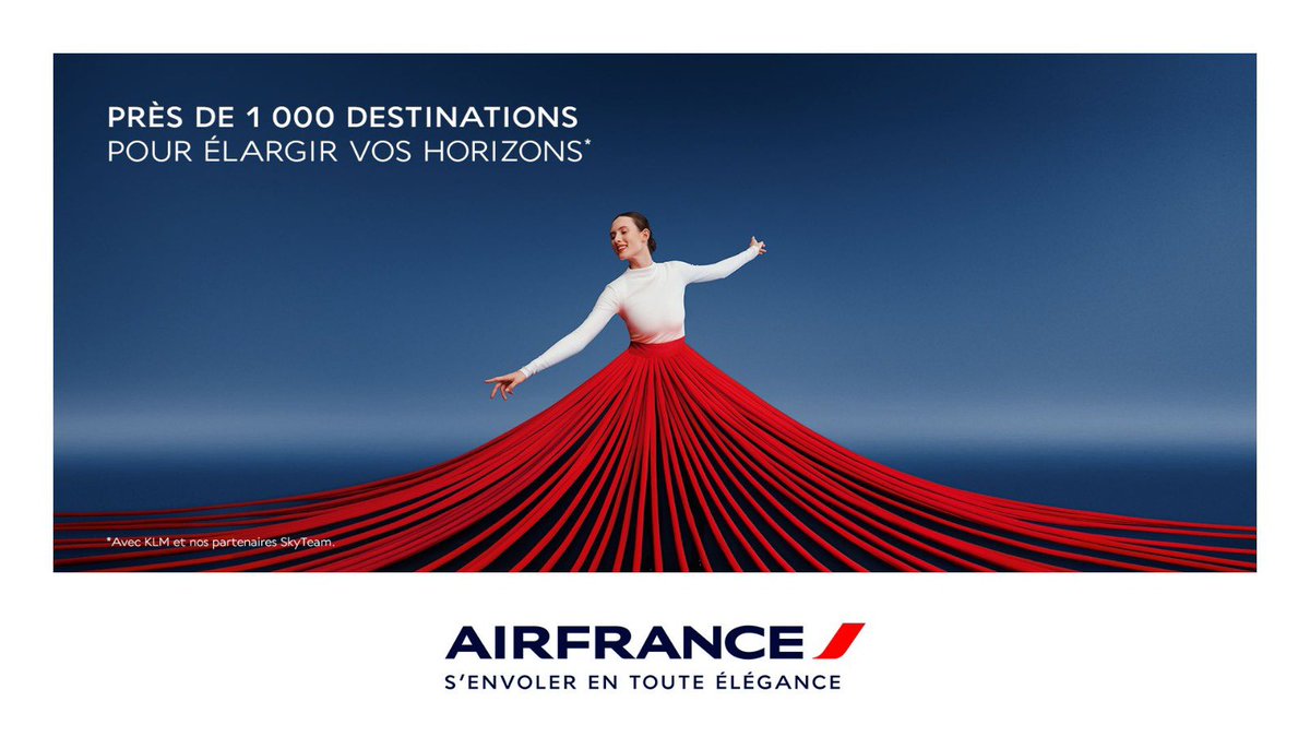 AeroGazette's tweet photo. ℹ️ Air France lance une nouvelle campagne de communication autour du mantra « S’envoler en toute élégance »

🔸Une dizaine de visuels jouent sur l’accent rouge pour mettre en avant la stratégie de montée en gamme de la marque
🔸(Re)découvrez l’ADN d’Air France🇫🇷 et les services associés : réseau, confort, intimité, gastronomie, produits au sol et en vol, …

#avgeek #airfrance