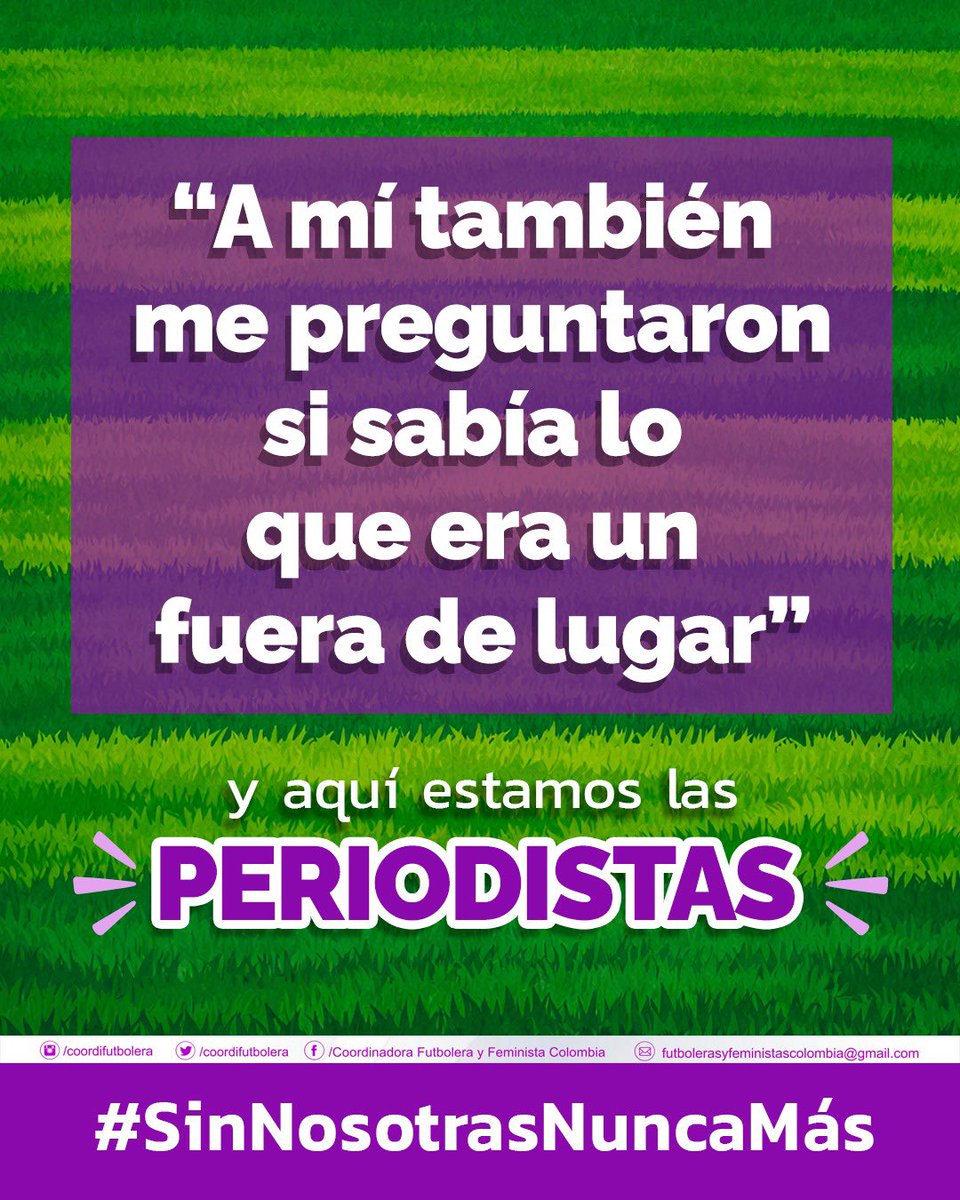 coordifutbolera's tweet photo. Hoy, en el #8M, desde la Coordinadora Futbolera y Feminista de Colombia, levantamos la voz por todas las que abrieron camino y por las que seguimos cambiando la historia ⚽️💜 https://t.co/63wr8q73Rt